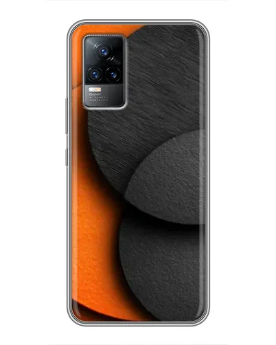 Чехол для Vivo V21 с картинкой «Геометрия оранжевых кругов»