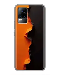 Чехол для Vivo V21 с картинкой «Оранжевый разлом»