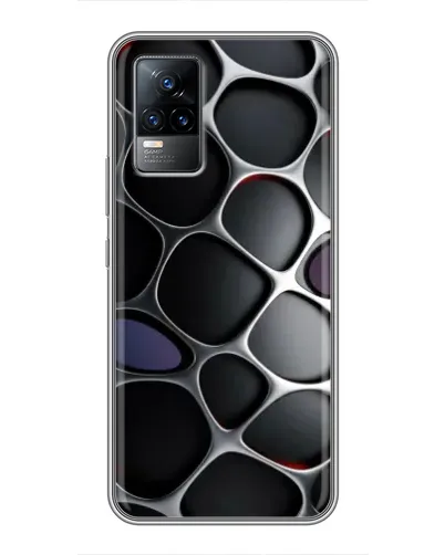 Чехол для Vivo V21 с картинкой «Объемная темная решетка»