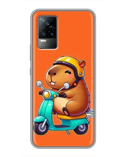 Чохол для Vivo V21 з картинкою «Капібара на скутері»