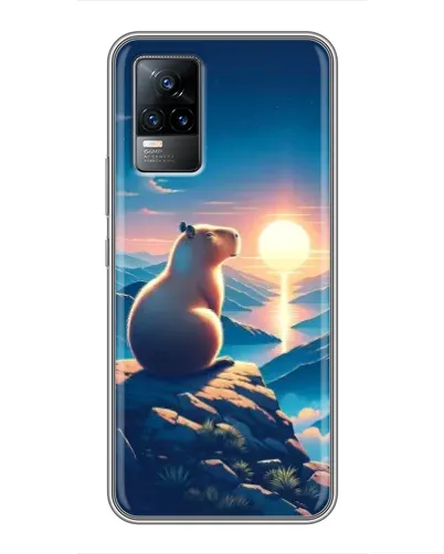 Чохол для Vivo V21 з картинкою «Захід сонця з капібарою»