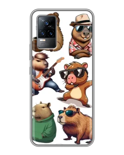 Чохол для Vivo V21 з картинкою «Круті капібари музиканти»