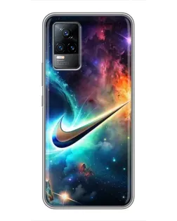 Чехол для Vivo V21E с картинкой «Космический Nike Swoosh»