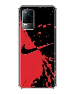Чохол для Vivo V21E з картинкою «Червоні бризки Nike»