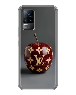 Чехол для Vivo V21E с картинкой «Красное яблоко LV»