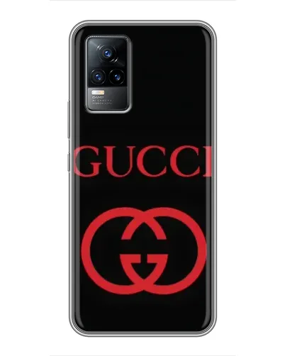 Чехол для Vivo V21E с картинкой «Gucci — красный логотип»