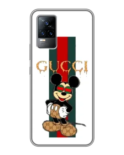 Чехол для Vivo V21E с картинкой «Микки Маус Gucci — полосы»