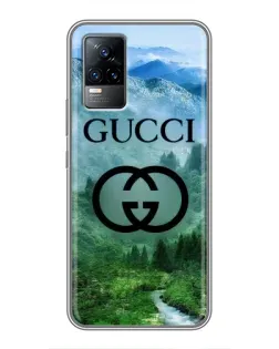 Чехол для Vivo V21E с картинкой «Gucci — горный пейзаж»