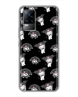 Чохол для Vivo V21E з картинкою «Чорний паттерн Kuromi»
