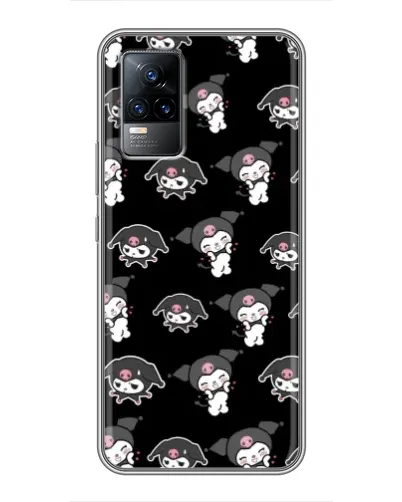 Чохол для Vivo V21E з картинкою «Чорний паттерн Kuromi»
