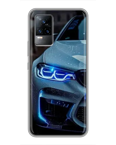 Чехол для Vivo V21E с картинкой «Взгляд BMW с синими фарами»