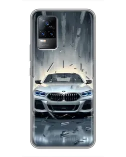 Чехол для Vivo V21E с картинкой «BMW в свете фар»