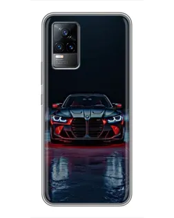 Чехол для Vivo V21E с картинкой «BMW на мокрой дороге»