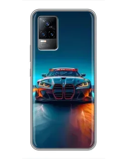 Чехол для Vivo V21E с картинкой «BMW — огни неона»
