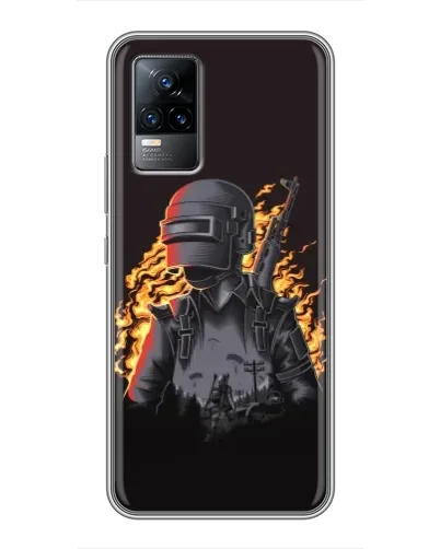 Чохол для Vivo V21E з картинкою «PUBG — вогняний силует»