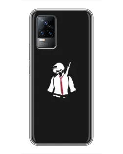 Чохол для Vivo V21E з картинкою «PUBG — силует воїна»