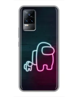 Чохол для Vivo V21E з картинкою «Among Us неон-арт»