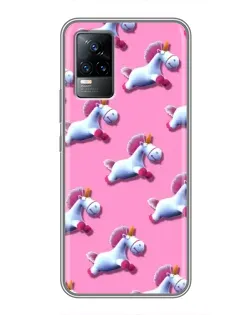 Чохол для Vivo V21E з картинкою «Єдинороги на рожевому»