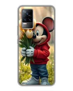 Чохол для Vivo V21E з картинкою «Міккі з тюльпанами»