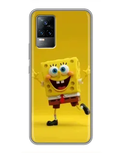Чехол для Vivo V21E с картинкой «Позитивный Губка Боб»
