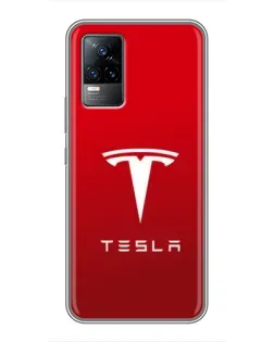 Чехол для Vivo V21E с картинкой «Tesla Red Classic»
