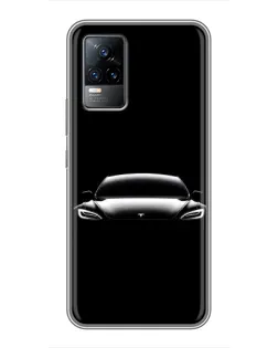 Чехол для Vivo V21E с картинкой «Фары Tesla Night»