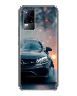 Чехол для Vivo V21E с картинкой «Mercedes — ночной город»