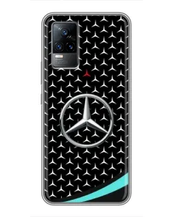 Чехол для Vivo V21E с картинкой «Mercedes — бирюзовый акцент»