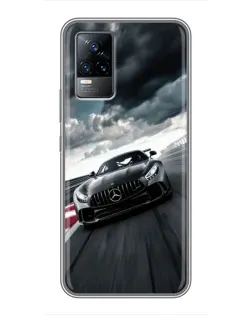 Чехол для Vivo V21E с картинкой «Гоночный Mercedes AMG»