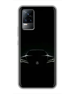 Чехол для Vivo V21E с картинкой «Mercedes — силуэт авто»