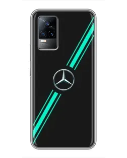 Чехол для Vivo V21E с картинкой «Спортивные линии Mercedes»