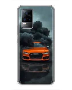 Чехол для Vivo V21E с картинкой «Audi в облаках дыма»