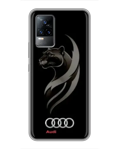 Чехол для Vivo V21E с картинкой «Графика — пантера и Audi»