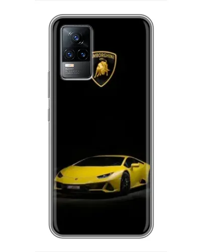 Чехол для Vivo V21E с картинкой «Lamborghini желтый акцент»