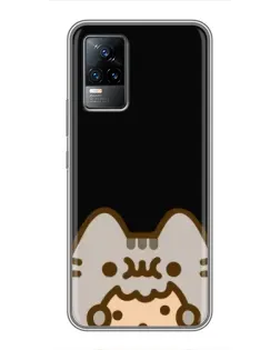 Чехол для Vivo V21E с картинкой «Пушин на черном»