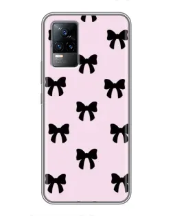Чохол для Vivo V21E з картинкою «Чорні банти Coquette»