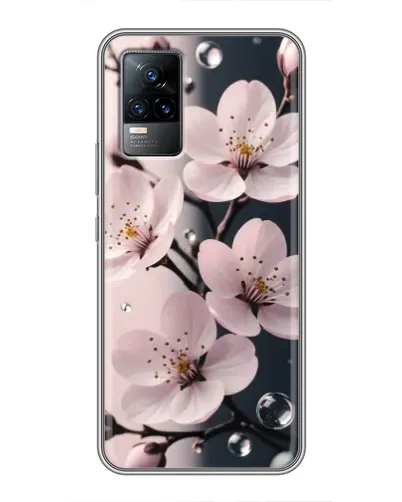 Чехол для Vivo V21E с картинкой «Нежная сакура и капли» Чехол для Vivo V21E с картинкой «Нежная сакура и капли»