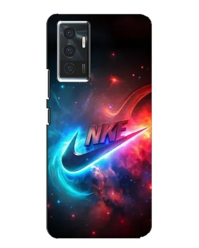 Чехол для Vivo V23e с картинкой «Огненный логотип Nike»
