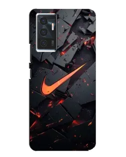 Чехол для Vivo V23e с картинкой «Nike — эффект разломов»