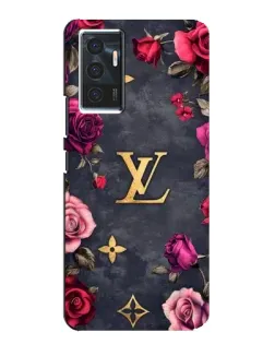 Чехол для Vivo V23e с картинкой «Цветочный Louis Vuitton»