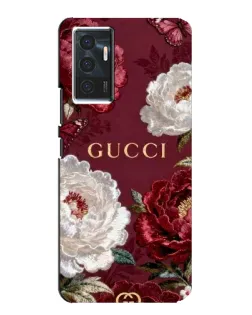 Чехол для Vivo V23e с картинкой «Gucci — бордовые розы»