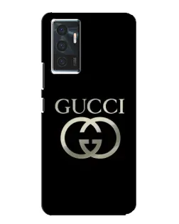 Чехол для Vivo V23e с картинкой «Gucci — золото на черном»