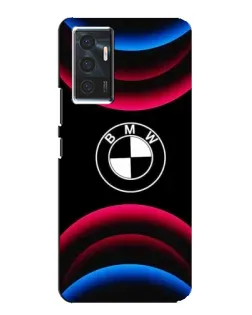Чехол для Vivo V23e с картинкой «Логотип BMW и неоновые дуги»