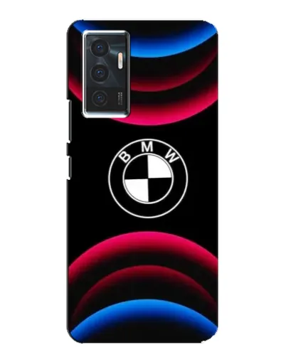 Чехол для Vivo V23e с картинкой «Логотип BMW и неоновые дуги»
