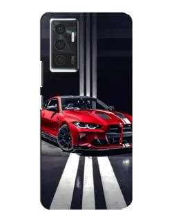 Чехол для Vivo V23e с картинкой «Красная BMW на дороге»