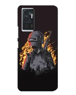 Чехол для Vivo V23e с картинкой «PUBG — огненный силуэт»