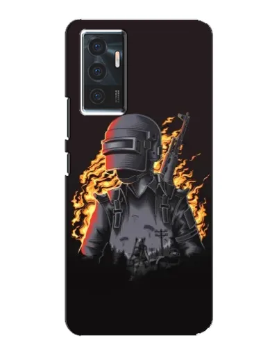 Чехол для Vivo V23e с картинкой «PUBG — огненный силуэт»