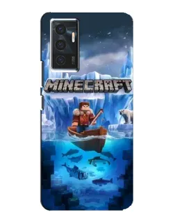 Чехол для Vivo V23e с картинкой «Minecraft ледяной мир»