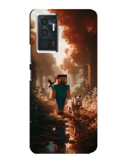 Чехол для Vivo V23e с картинкой «Стив в лесу»