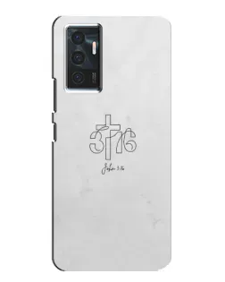 Чехол для Vivo V23e с картинкой «Иоанна 3:16 Крест»